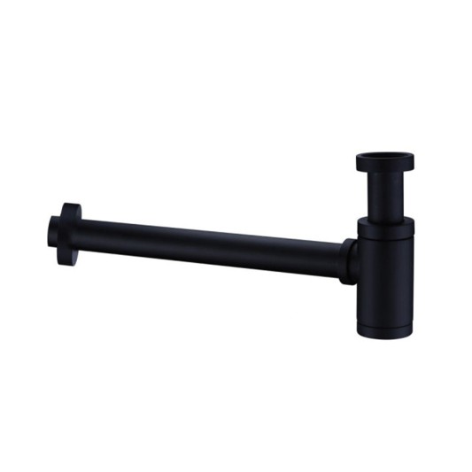 Sifón minimal de lavabo negro mate GME 0354