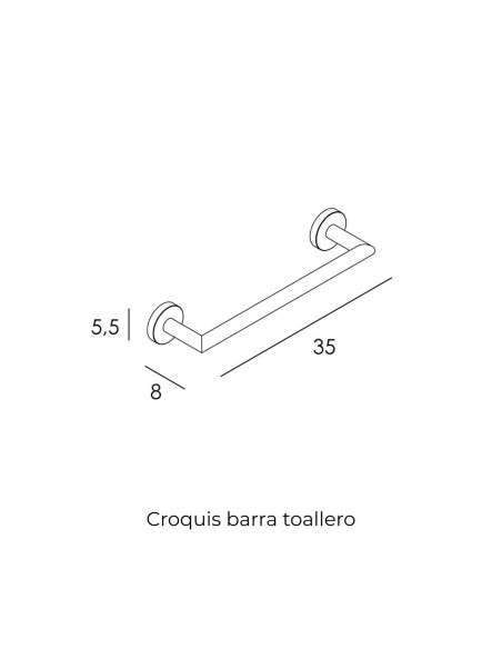 Toallero de barra Round de 35 cm cromo GME 4300