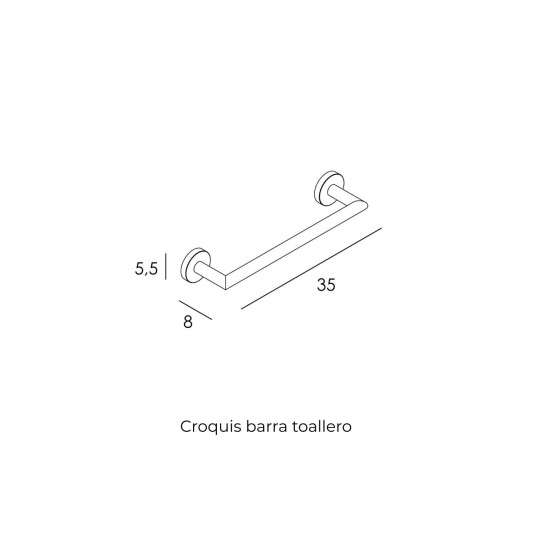 Toallero de barra Round de 35 cm oro cepillado PVD GME 4300OR 2