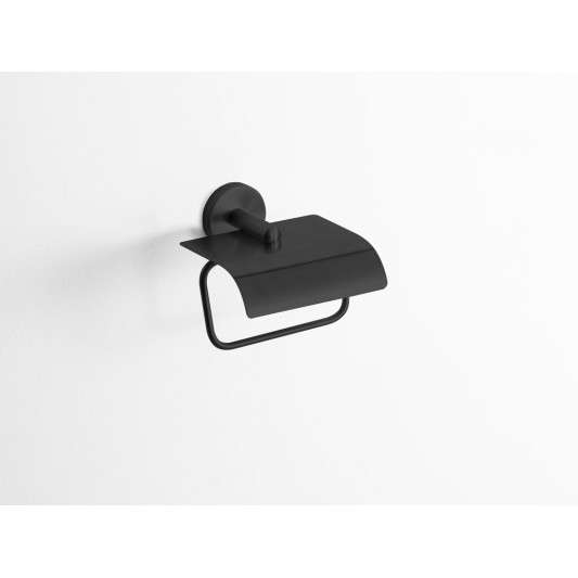 Portarrollos con tapa Round negro GME 4304NG