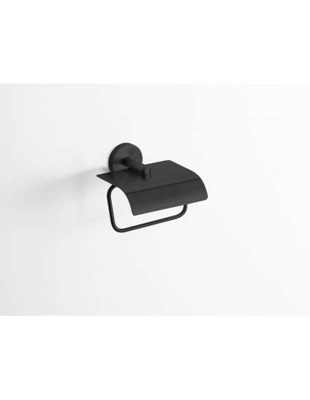 Portarrollos con tapa Round negro GME 4304NG