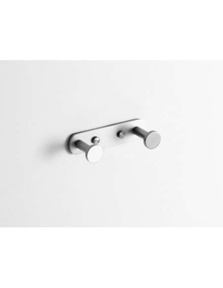 Percha doble Round níquel cepillado PVD GME 4306NK