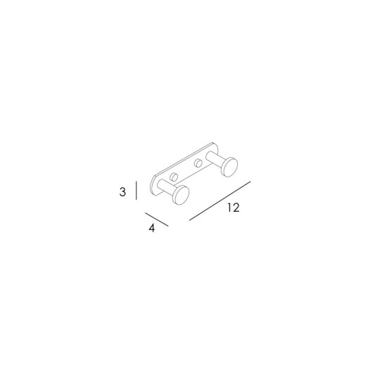 Percha doble Round cobre cepillado PVD GME 4306CB 2