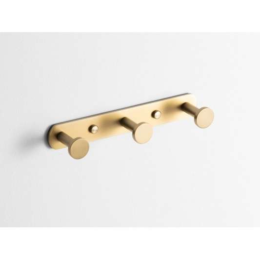 Percha triple Round oro cepillado PVD GME 4307OR