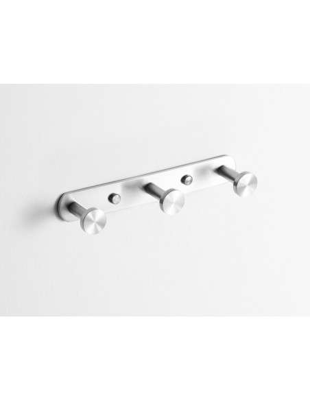 Percha triple Round níquel cepillado PVD GME 4307NK