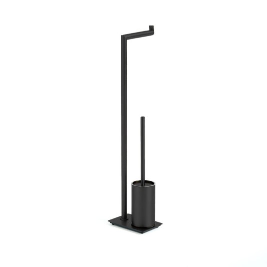 Portarrollos con escobillero Round negro mate GME 4315NG