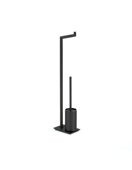 Portarrollos con escobillero Round negro mate GME 4315NG
