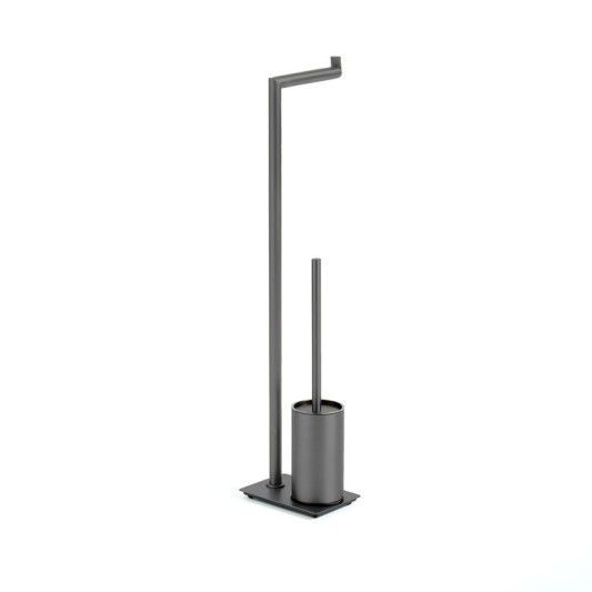 Portarrollos con escobillero Round titanio PVD GME 4315T