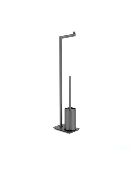 Portarrollos con escobillero Round titanio PVD GME 4315T
