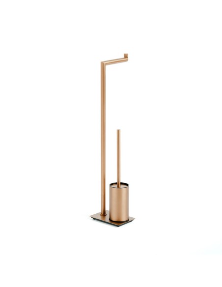 Portarrollos con escobillero Round cobre cepillado PVD GME 4315CB