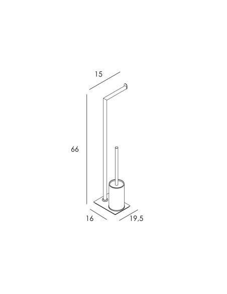 Portarrollos con escobillero Round cobre cepillado PVD GME 4315CB
