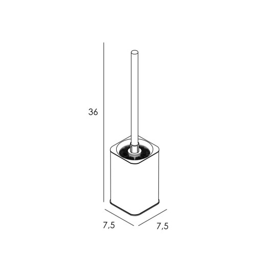 Escobillero de suelo Quadra negro mate GME 4513NG 2