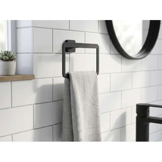 Toallero de anilla Quadra negro mate GME 4503NG 2
