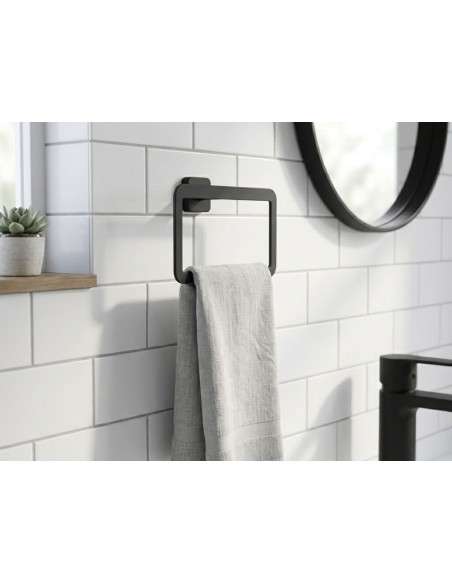 Toallero de anilla Quadra negro mate GME 4503NG