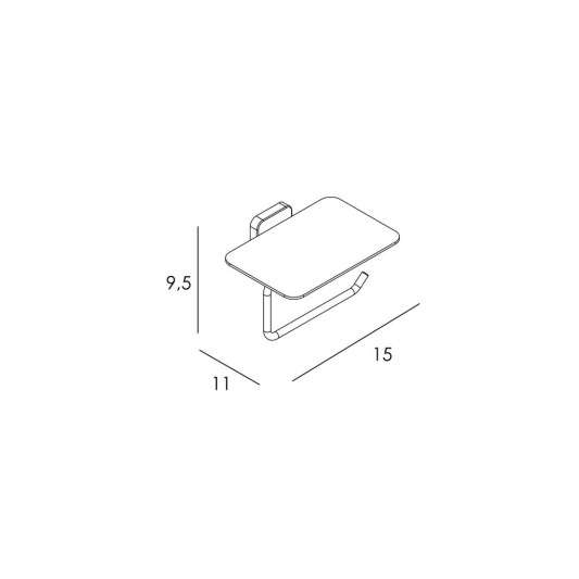 Portarrollos con tapa Quadra negro mate GME 4504NG 2