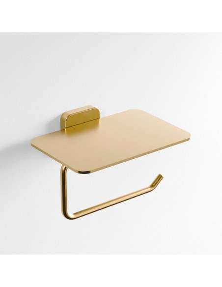 Portarrollos con tapa Quadra oro cepillado PVD GME 4504OR