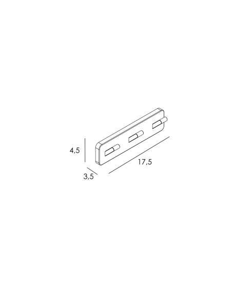 Percha triple Quadra negro mate GME 4507NG