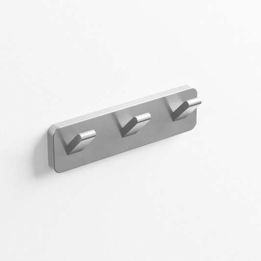 Percha triple Quadra níquel cepillado PVD GME 4507NK