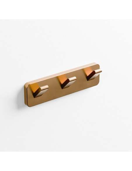 Percha triple Quadra cobre cepillado PVD GME 4507CB