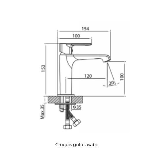 Grifo de lavabo Fiore titanio 3260T