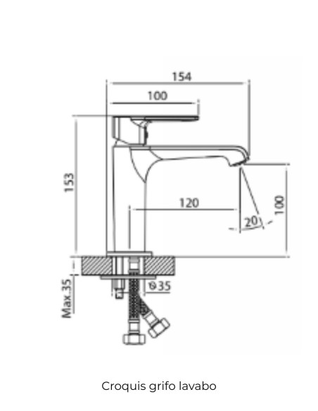 Grifo de lavabo Fiore titanio 3260T