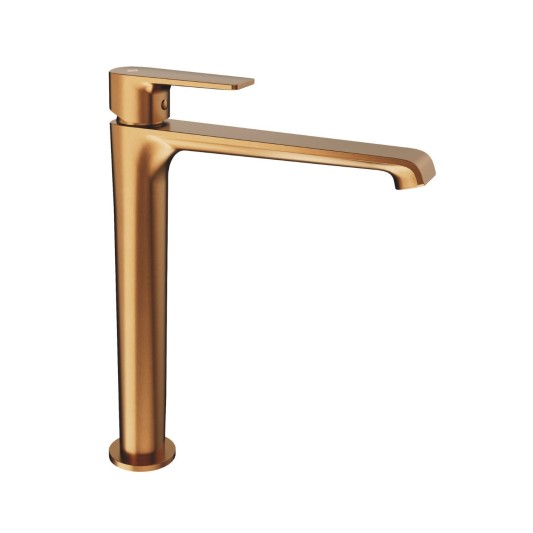 Grifo de lavabo de caño alto Fiore cobre cepillado 3261CB
