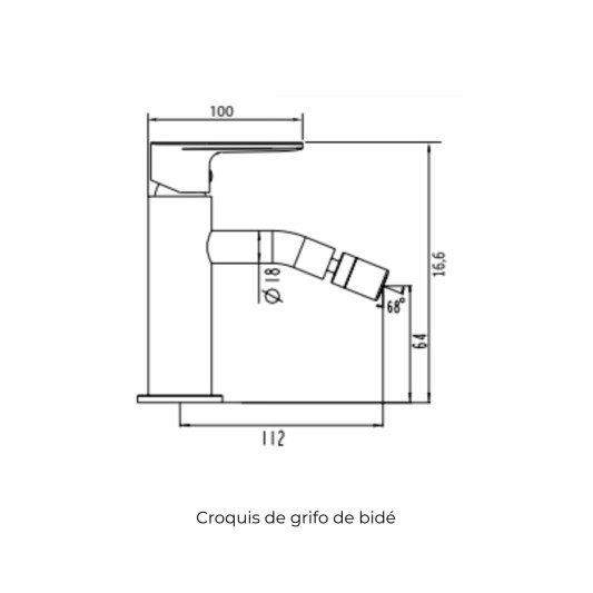 Grifo de bidé Fiore cromo 3262 2