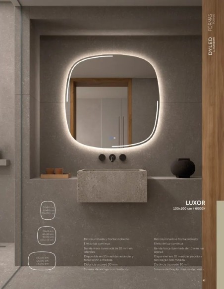 Espejo LED Luxor de Dyled, Standard y Standard Pro