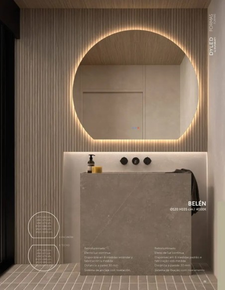 Espejo LED Belén de Dyled, Standard y Standard Pro