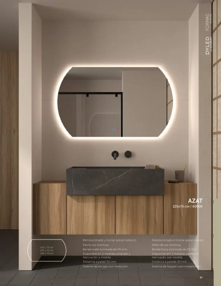 Espejo LED Azat de Dyled, Standard y Standard Pro
