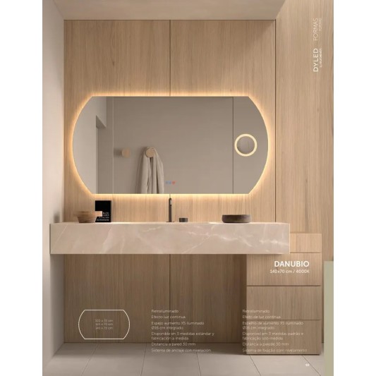 Espejo LED Danubio de Dyled, Standard y Standard Pro 2