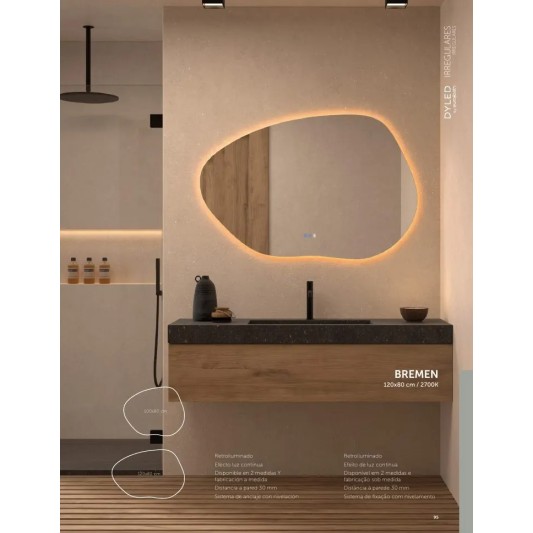 Espejo LED Bremen de Dyled, Standard y Standard Pro 2