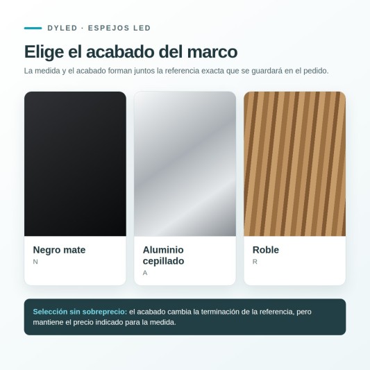 Espejo LED Riga de Dyled, Standard y Standard Pro