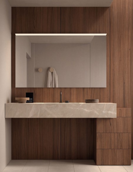 Espejo de baño Goa de Dyled con aplique LED Nui, 60-140 cm