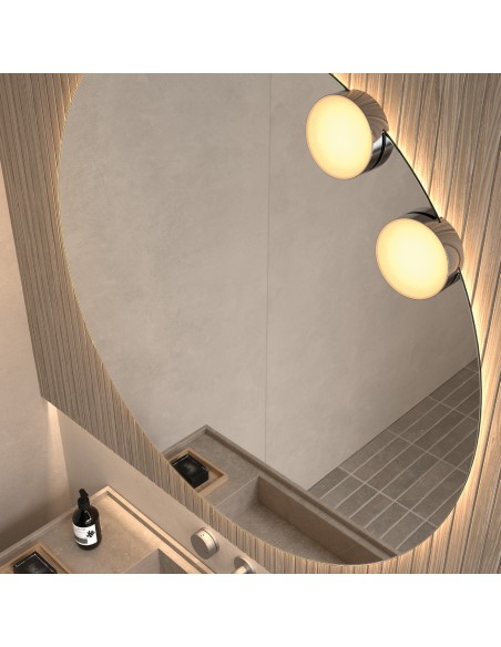 Aplique LED Moon de Dyled para espejo, Ø 10 cm