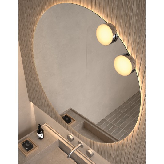 Aplique LED Moon de Dyled para espejo, Ø 10 cm