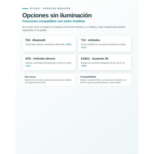 Espejo de baño Varsovia de Dyled sin iluminación, 100-140 cm