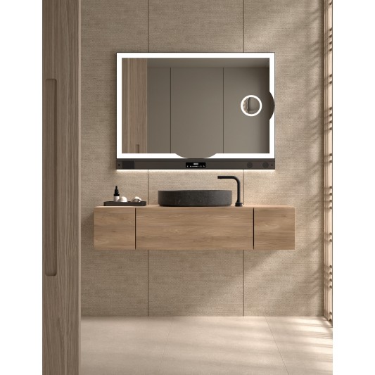 Espejo de baño LED Toscana de Dyled con barra multifunción, 80-160 cm