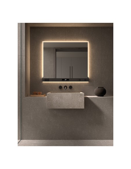 Espejo de baño LED Salzburgo de Dyled con barra multifunción, 60-160 cm