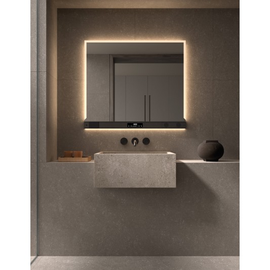 Espejo de baño LED Salzburgo de Dyled con barra multifunción, 60-160 cm