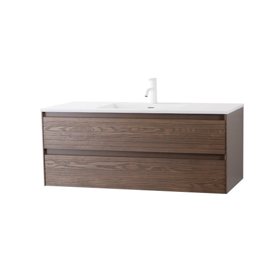 Conjunto de baño Savoy 100 cm suspendido de Armobany en Nogal con lavabo y espejo LED