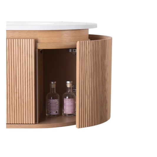 Conjunto de baño Legna 100 cm suspendido de Armobany en Roble con lavabo y espejo LED