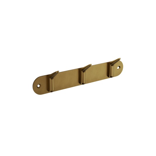 Percha triple de baño oro cepillado Aura de Medimex CAA006-02/OC
