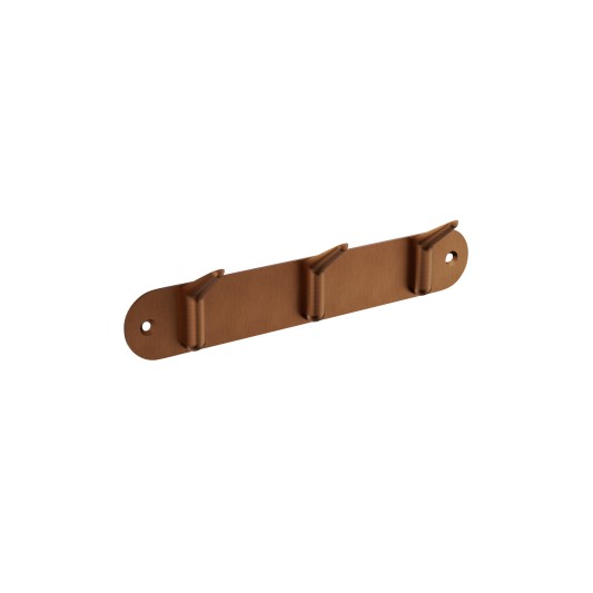 Percha triple de baño oro rosa cepillado Aura de Medimex CAA006-02/ORC