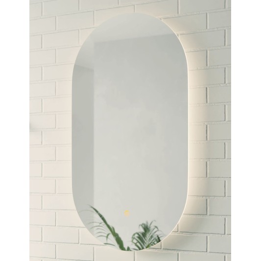 Espejo LED ovalado Aura de Manillons Torrent 50x90 cm Básico o Plus 2