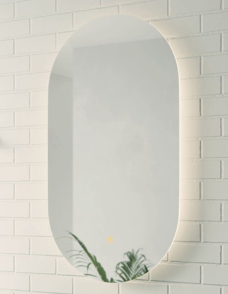 Espejo LED ovalado Aura de Manillons Torrent 50x90 cm Básico o Plus