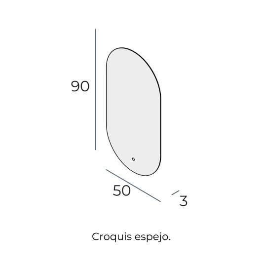 Espejo LED ovalado Aura de Manillons Torrent 50x90 cm Básico o Plus