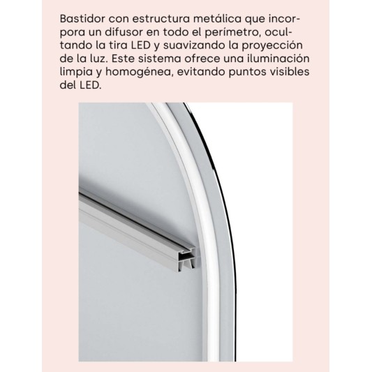 Espejo LED ovalado Calas de Manillons Torrent 50x90 cm Básico o Plus