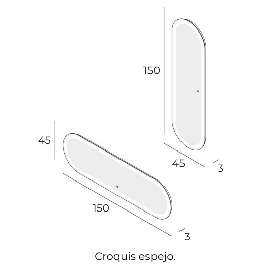 Espejo LED Calas Vestidor de Manillons Torrent 45x150 cm Básico o Plus