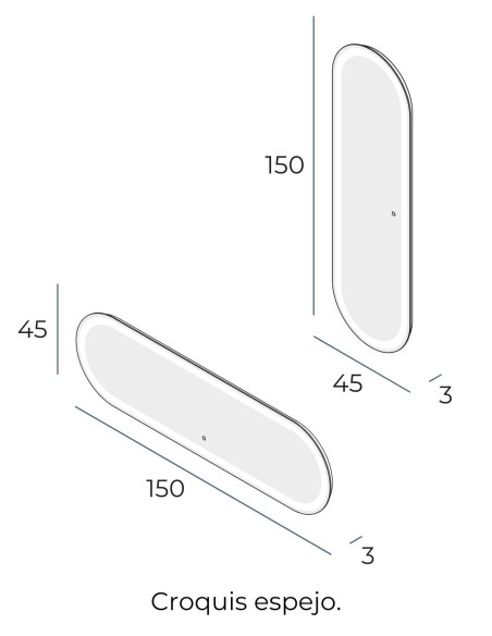 Espejo LED Calas Vestidor de Manillons Torrent 45x150 cm Básico o Plus